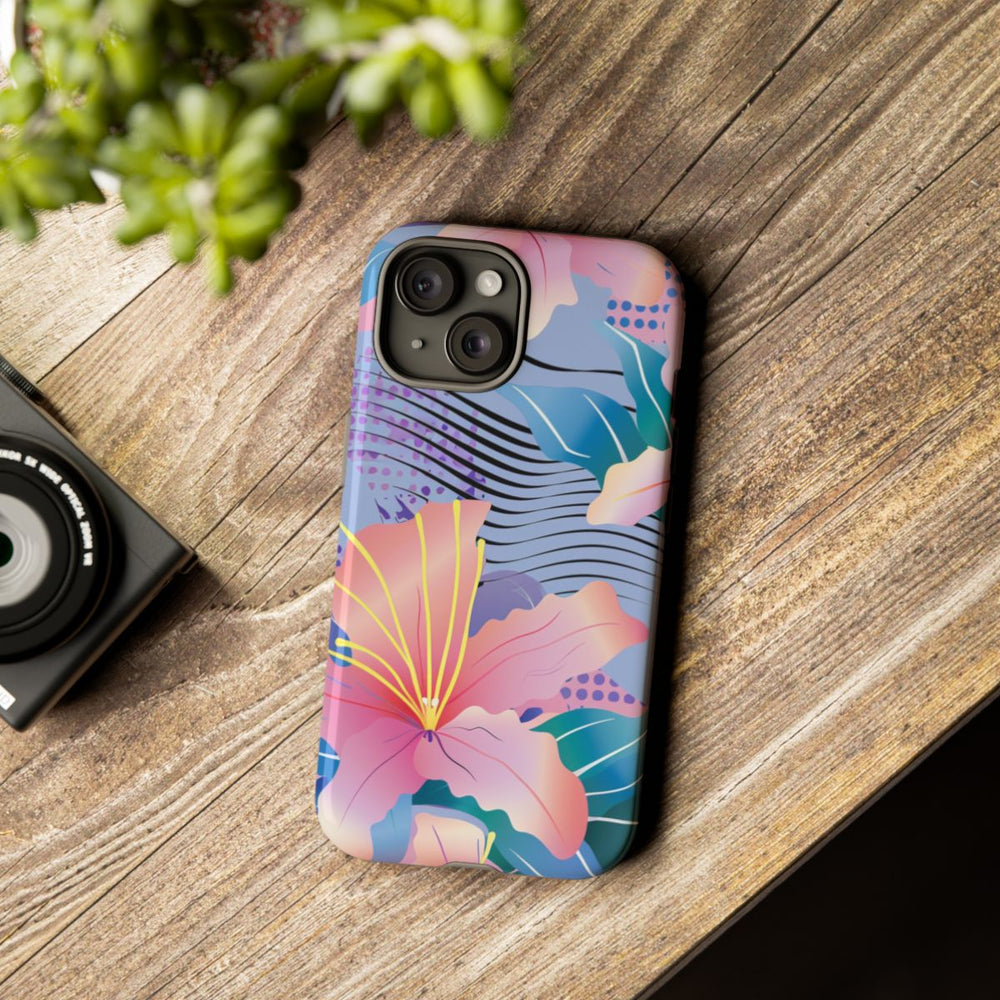 Roze Bloemenpatroon met Abstracte Accenten