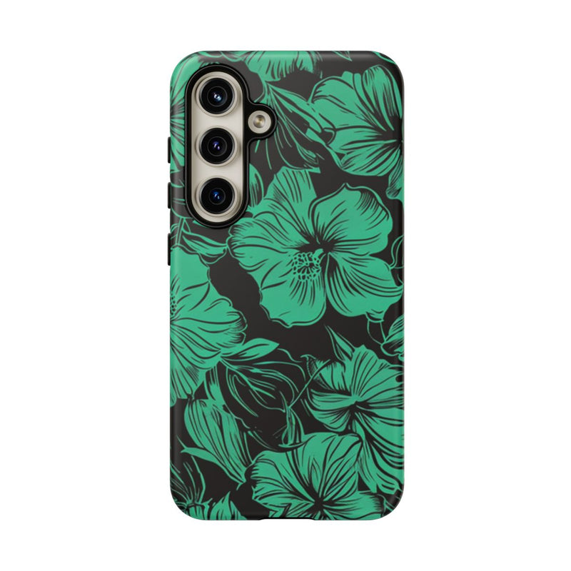 Groen Hawaiiaans Bloemenpatroon