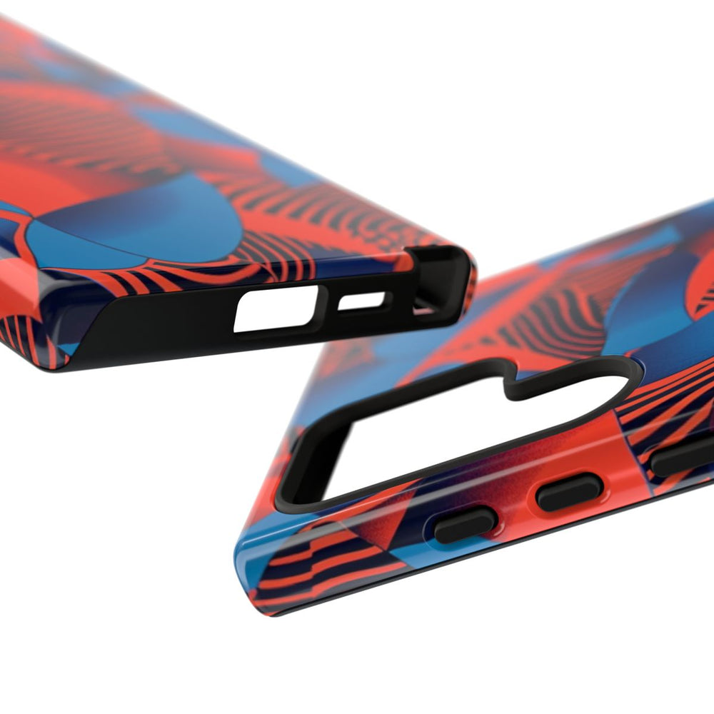 Levendig Rood-Blauw Abstract Patroon