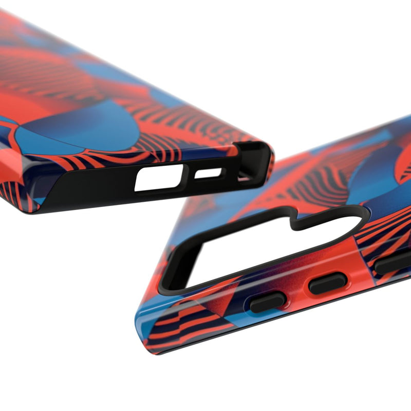 Levendig Rood-Blauw Abstract Patroon
