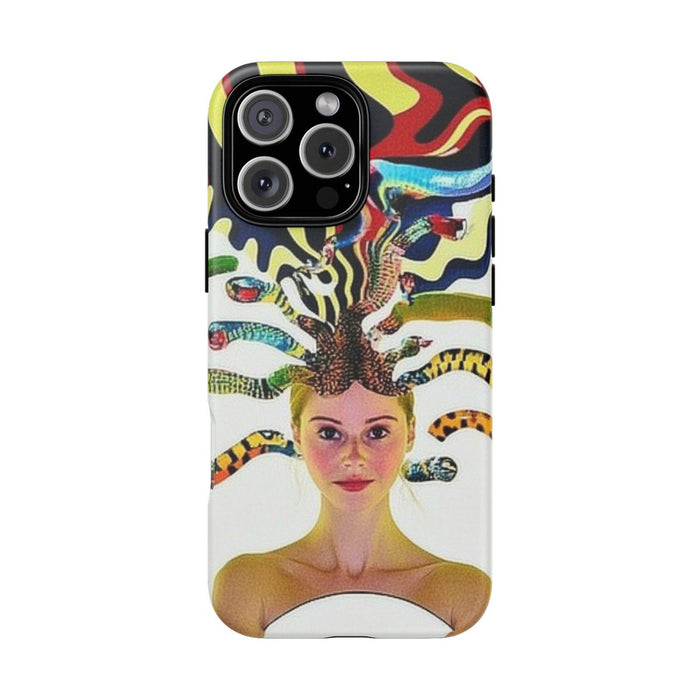 Surrealistisch Portret met Kleurrijke Slangenhaar