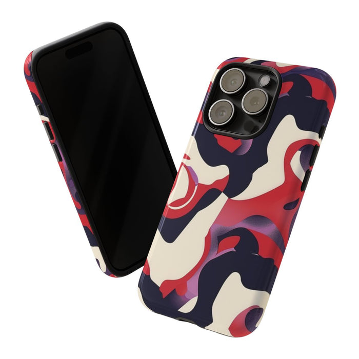 Abstract Rood-Zwart-Crème Patroon