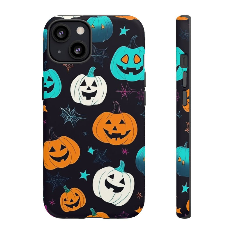 Vrolijk Gekleurde Halloween Pompoenen Patroon