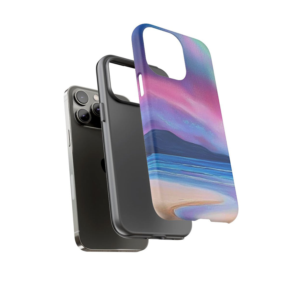 Noorderlicht Boven Rotsachtige Kust en Strand