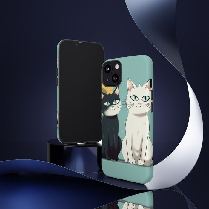 Twee Cartoonkatten met Zonnebloem