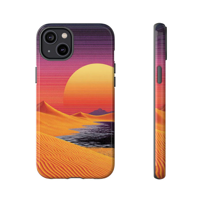 Zonsondergang boven Oranje Zandduinen met Retro Zon