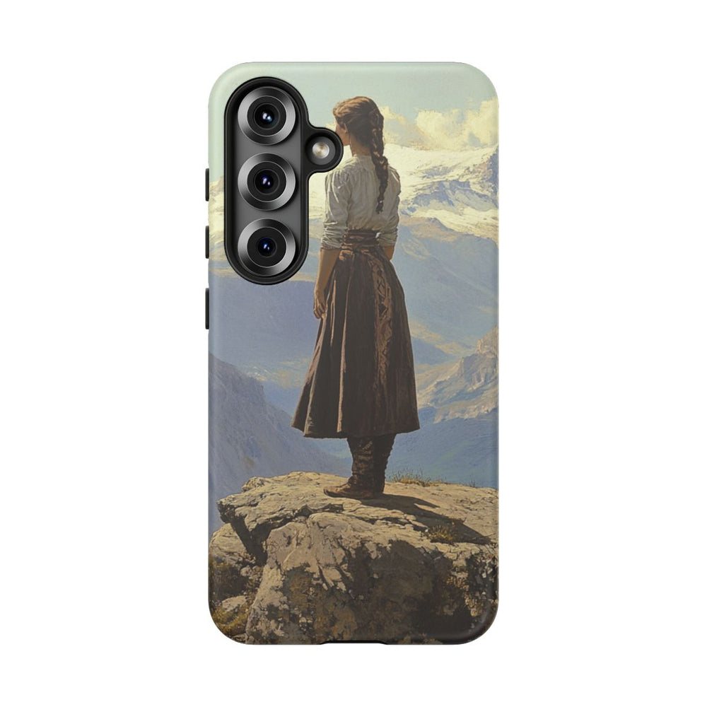 Berglandschap met Meisje in Traditionele Kleding