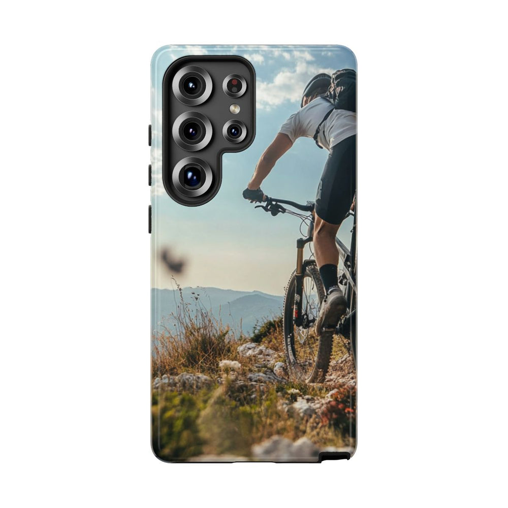 Mountainbiker op Rotsachtig Pad