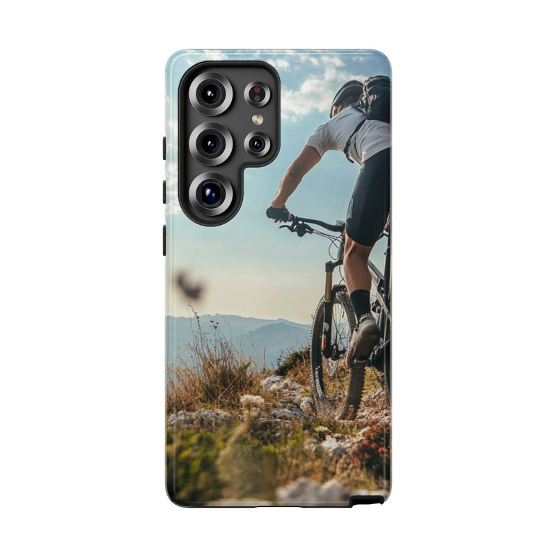 Mountainbiker op Rotsachtig Pad