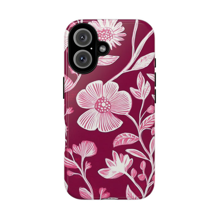 Roze en Witte Bloemenprint
