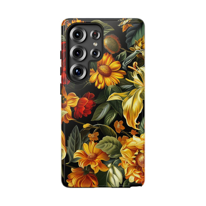 Vrolijk Gele en Rode Bloemenprint
