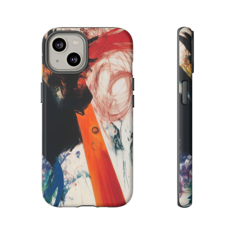 Abstracte Zwarte en Rode Penseelstreken