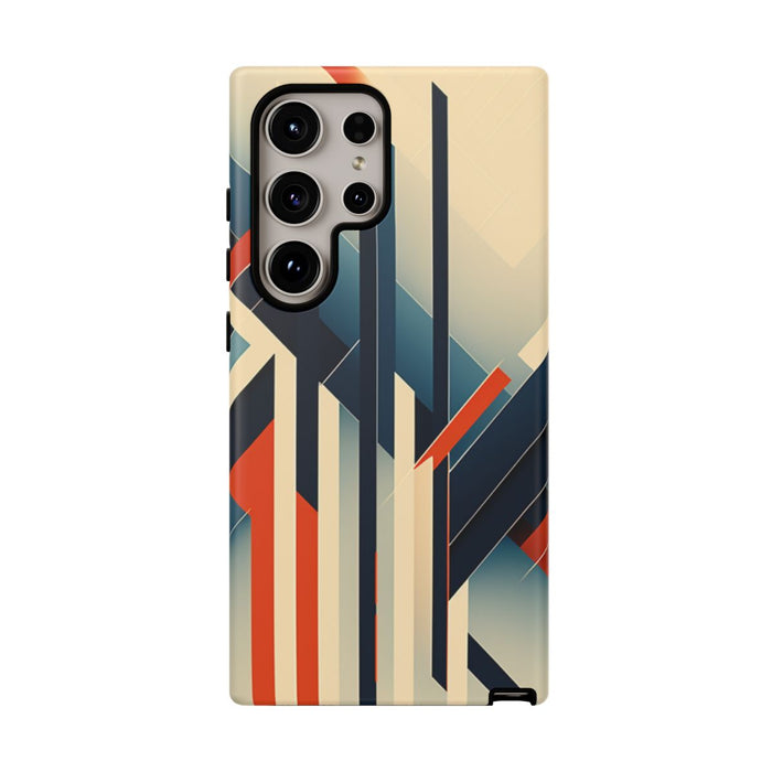 Geometrisch Abstracte Lijnen in Oranje en Blauw