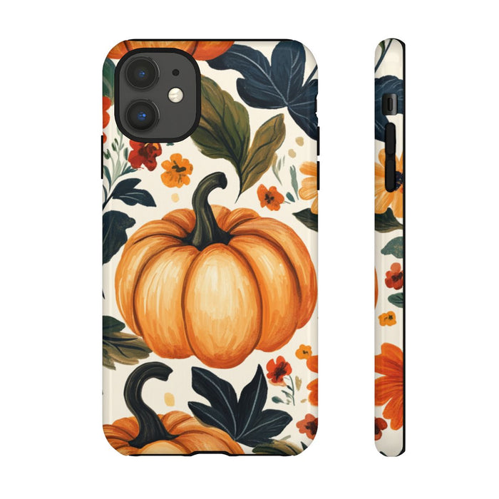 Herfst Pompoen en Bloemenpatroon
