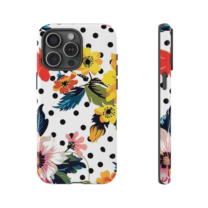 Kleurrijk Bloemenpatroon met Polkadots