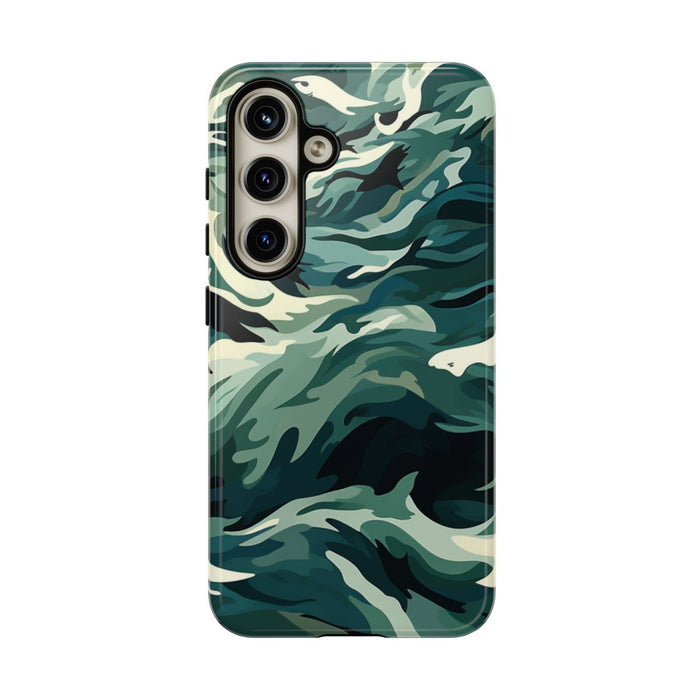 Abstracte Oceaangolven met Haaienpatroon