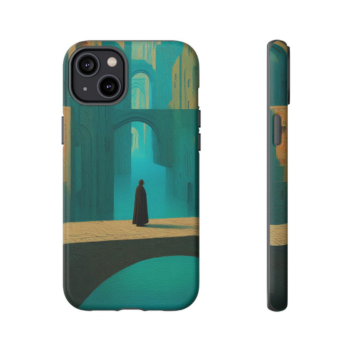 Surrealistisch Stadsgezicht met Eenzaam Silhouet