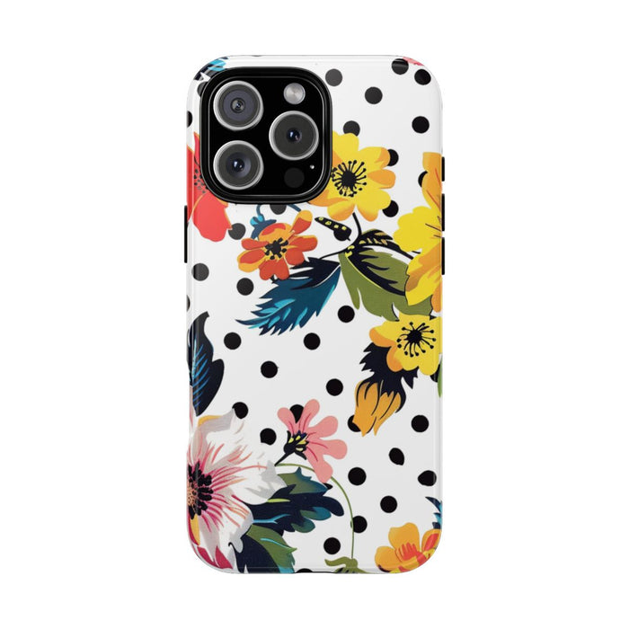 Kleurrijk Bloemenpatroon met Polkadots