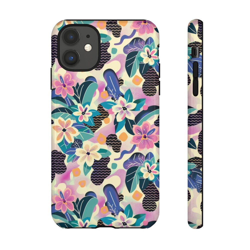 Kleurrijk Bloemenpatroon met Abstracte Accenten