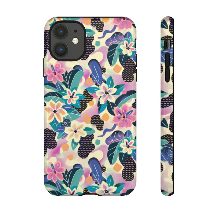 Kleurrijk Bloemenpatroon met Abstracte Accenten