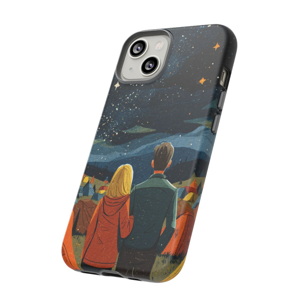 Stelletje Onder Sterrenhemel Tussen Tenten