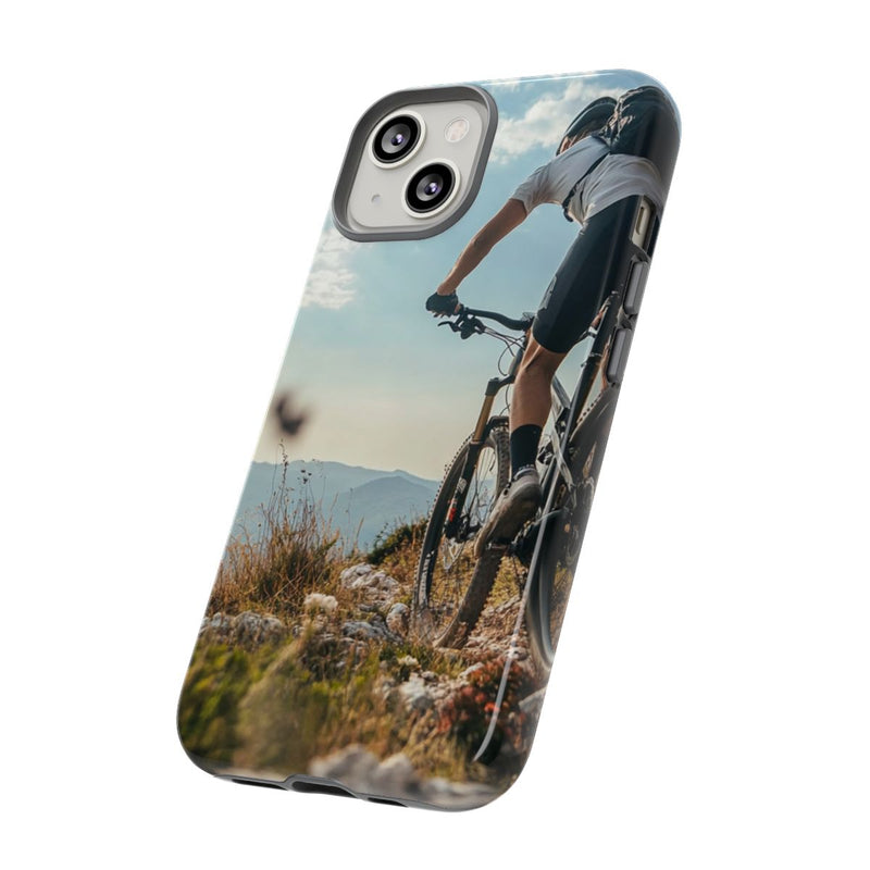 Mountainbiker op Rotsachtig Pad