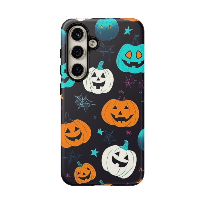 Vrolijk Gekleurde Halloween Pompoenen Patroon