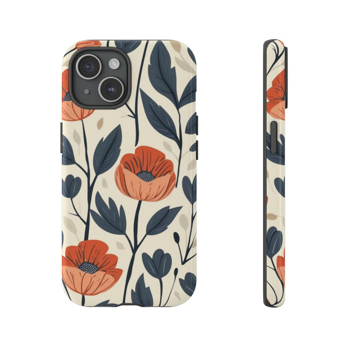 Oranje en Blauwe Bloemenpatroon