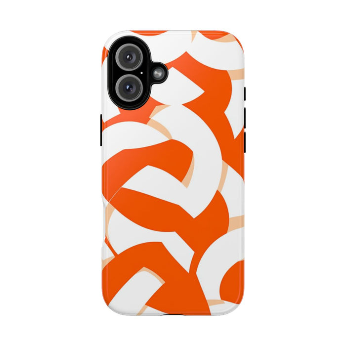 Oranje en Wit Geometrisch Patroon