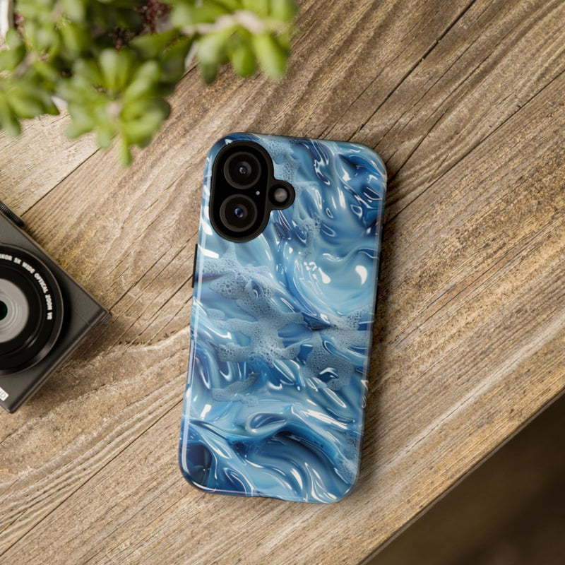 Blauw Abstract Golvend Patroon
