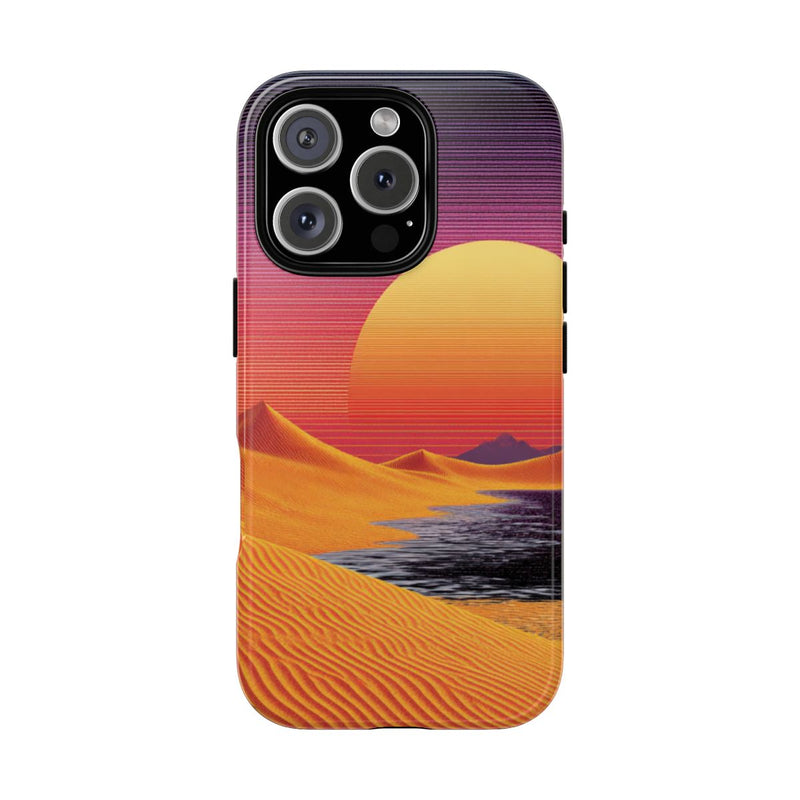 Zonsondergang boven Oranje Zandduinen met Retro Zon