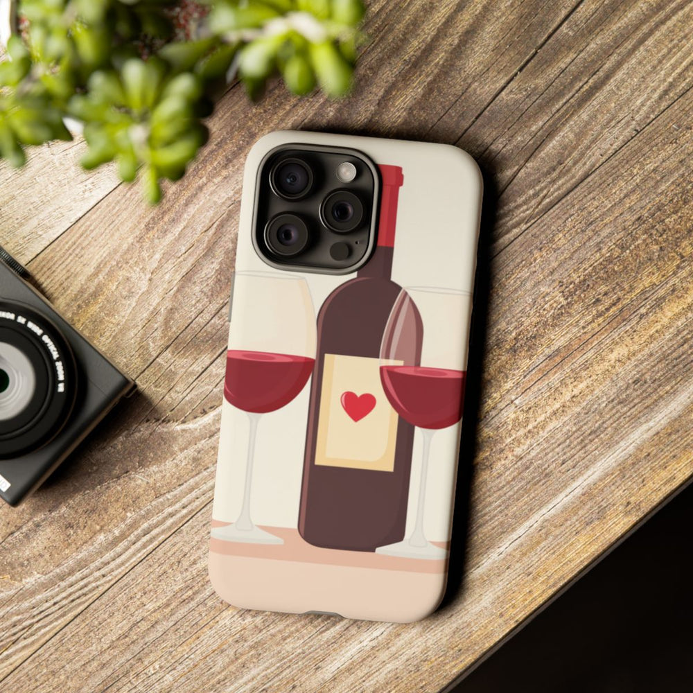 Rode Wijnfles met Glazen in Strak Design