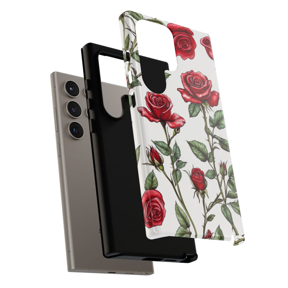 Rode Rozen Botanisch Patroon
