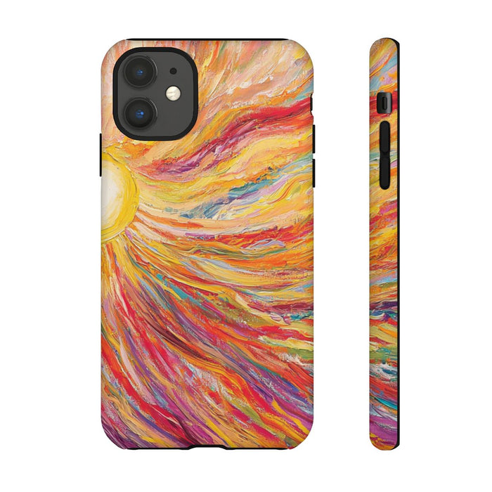 Levendige Abstracte Zonnestralen met Penseelstreken