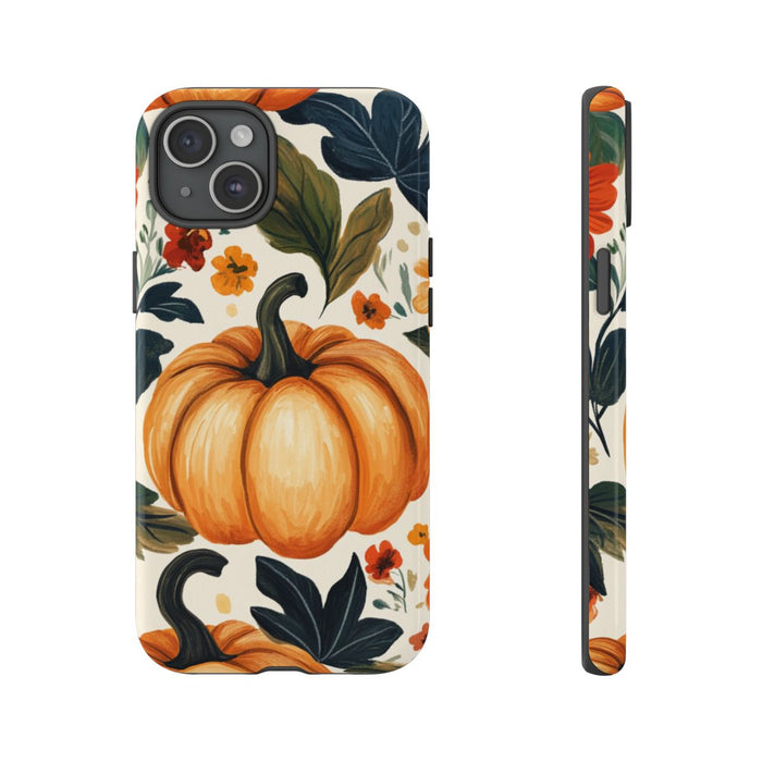 Herfst Pompoen en Bloemenpatroon