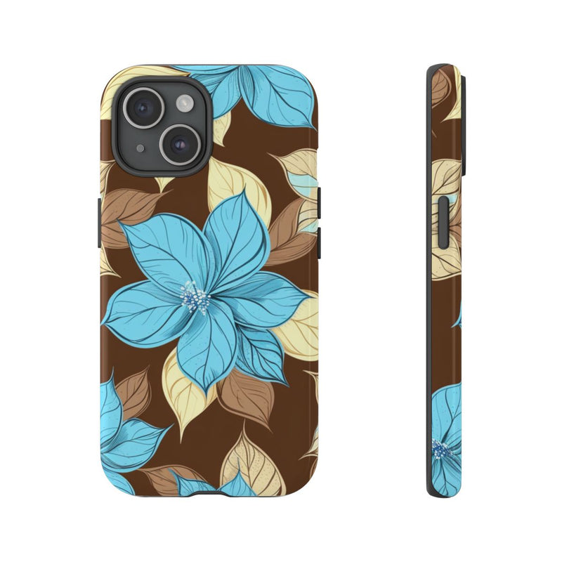 Turquoise en Beige Bloemenpatroon