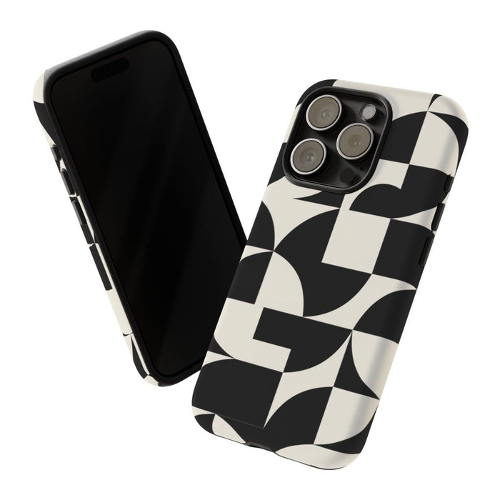 Zwart-Wit Geometrisch Abstract Patroon