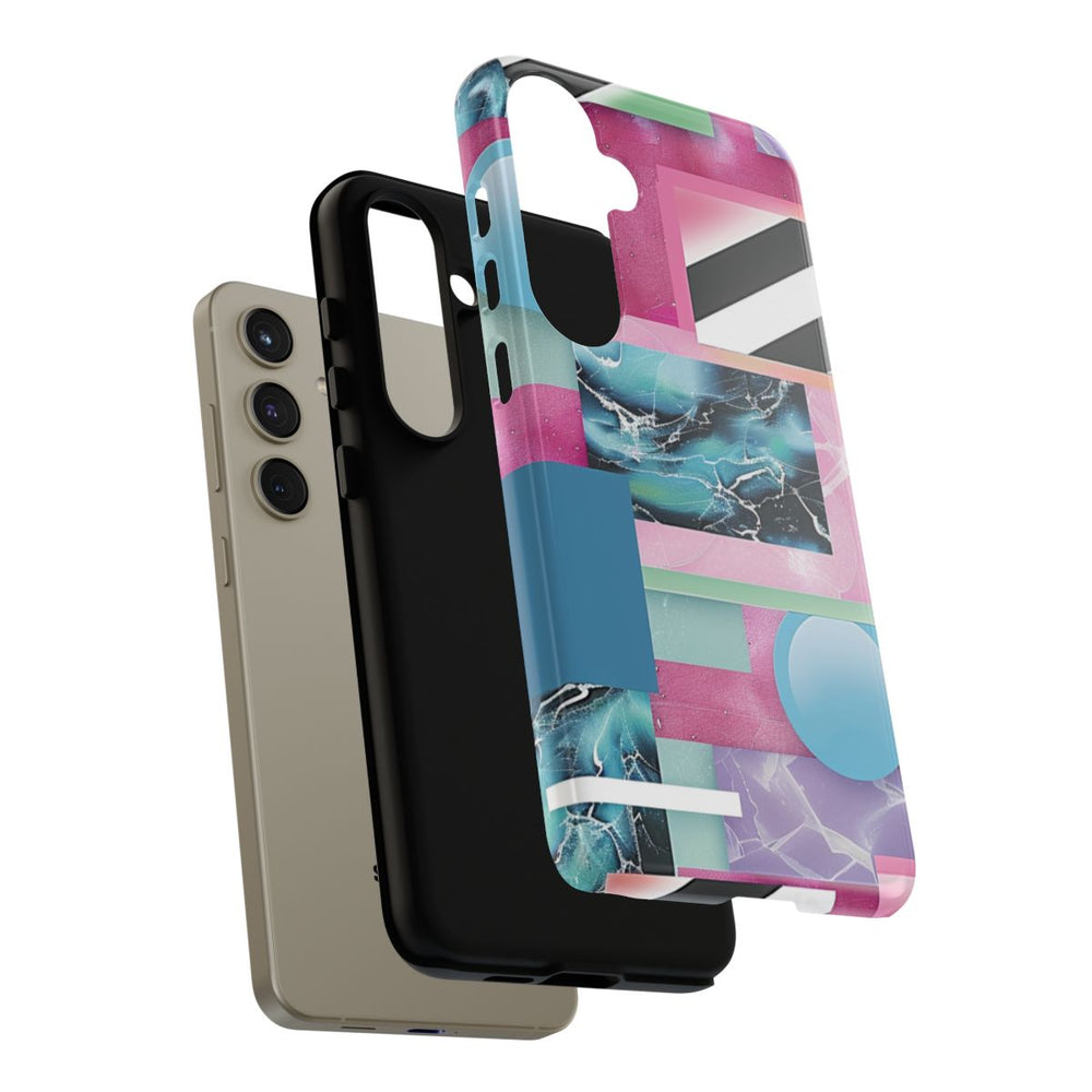 Abstract Geometrisch Patroon in Roze en Blauw
