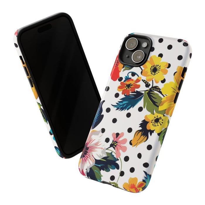 Kleurrijk Bloemenpatroon met Polkadots