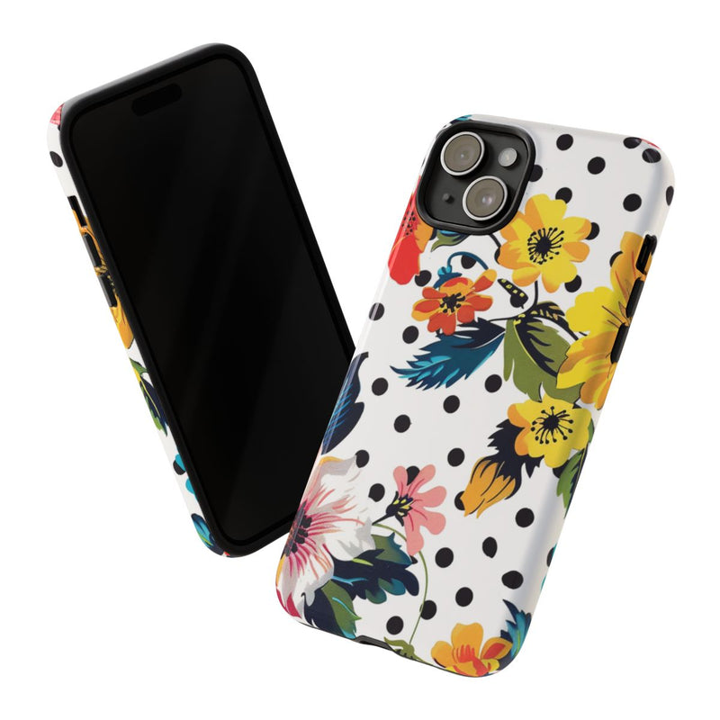 Kleurrijk Bloemenpatroon met Polkadots