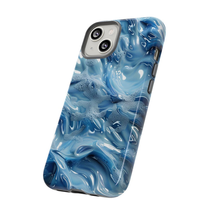 Blauw Abstract Golvend Patroon