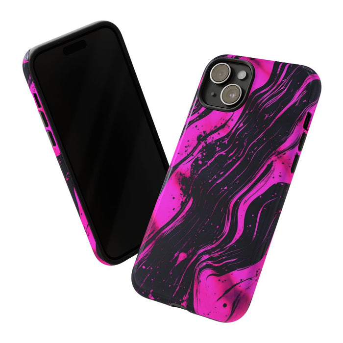 Neonroze en Zwart Abstract Patroon