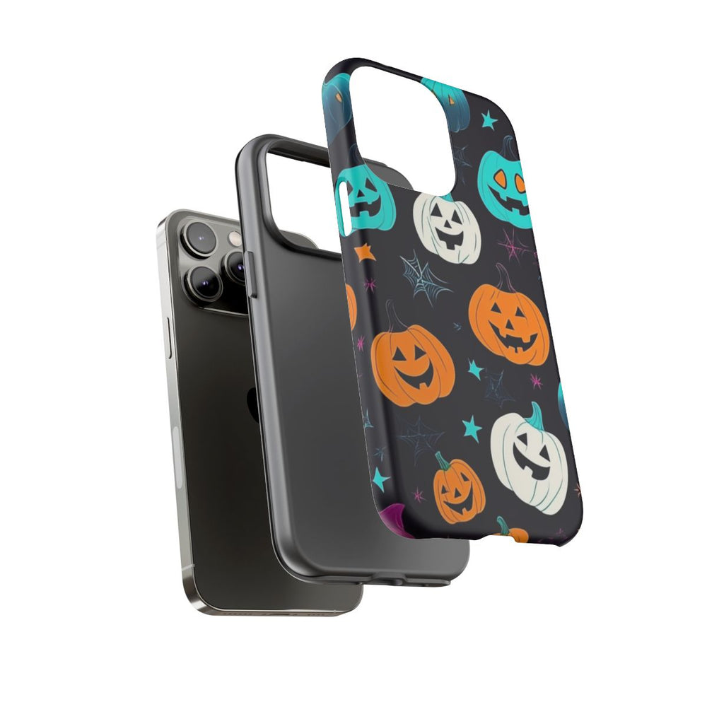 Vrolijk Gekleurde Halloween Pompoenen Patroon