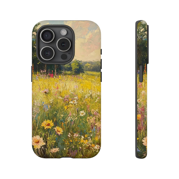 Zonnig Bloemenweide Schilderij