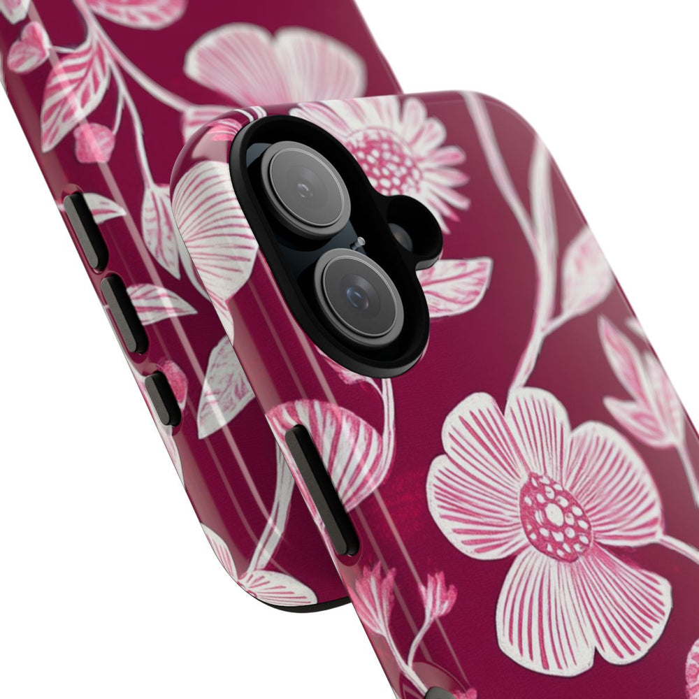 Roze en Witte Bloemenprint
