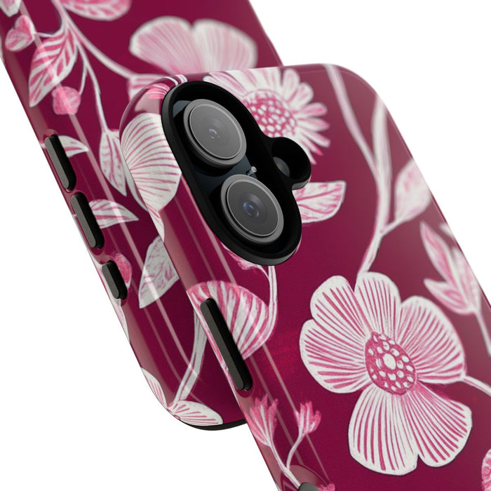Roze en Witte Bloemenprint