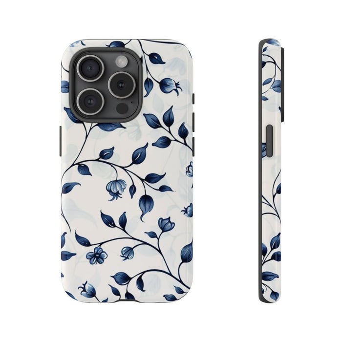 Blauw Bloemenrankenpatroon