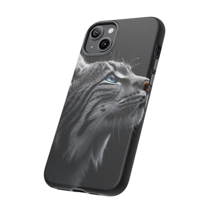 Zwart-Witte Lynx met Blauwe Ogen