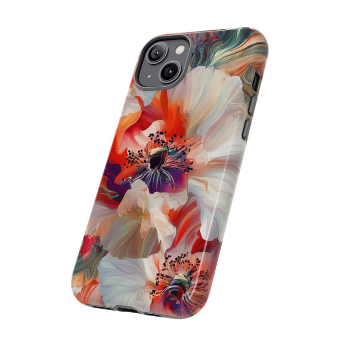 Abstracte Bloemmotieven in Rood en Wit
