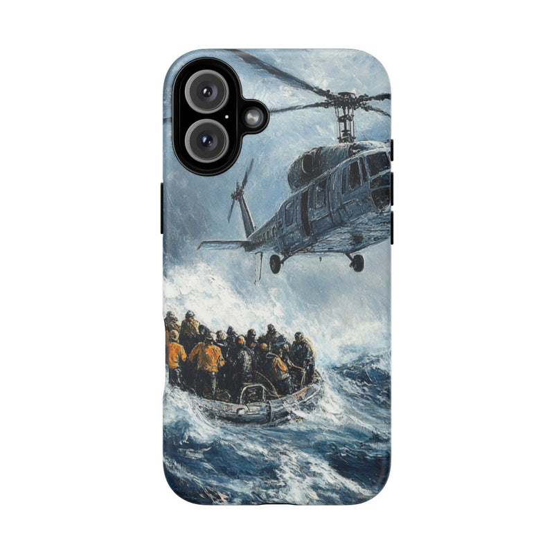 Helikopterredding op Zee Olieverfschilderij